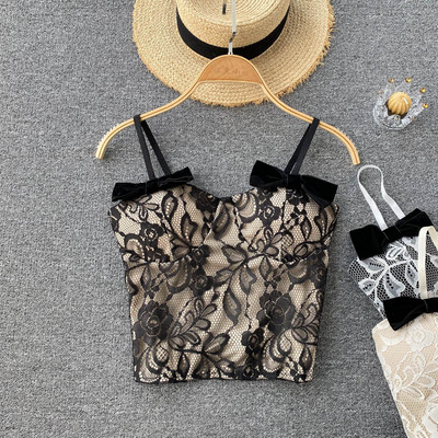 Sieviešu ikdienišķa bikses ar mežģīnēm un plānām lencēm