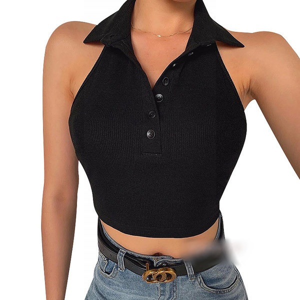 Bustiera scurta moderna de dama cu nasturi model uni