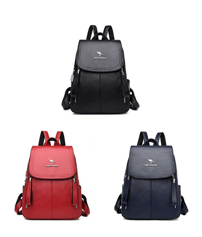 Rucsac de damă din piele ecologică de ultimă generație, cu element metalic și inscripție