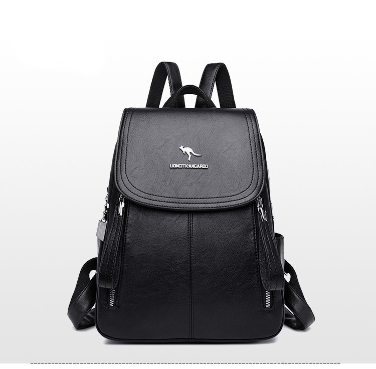 Rucsac de damă din piele ecologică de ultimă generație, cu element metalic și inscripție