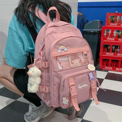 Γυναικείο καθημερινό σακίδιο με κοντή λαβή και επιγραφή