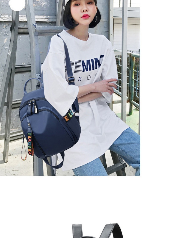 Stilīga sieviešu ikdienas mugursoma ar uzrakstu un rāvējslēdzēju