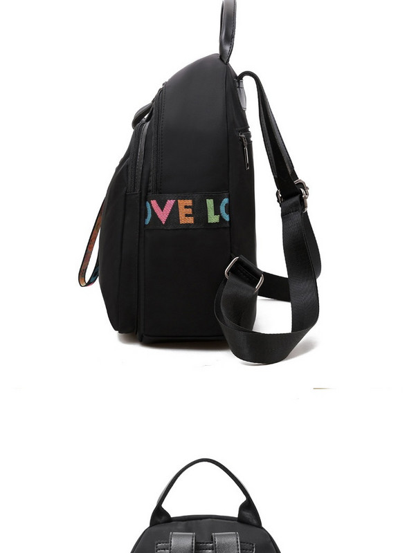 Stilīga sieviešu ikdienas mugursoma ar uzrakstu un rāvējslēdzēju