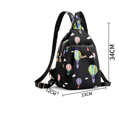 Sieviešu audekla mugursoma ar ziedu rakstu trīs krāsās