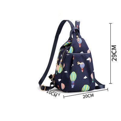 Sieviešu audekla mugursoma ar ziedu rakstu trīs krāsās