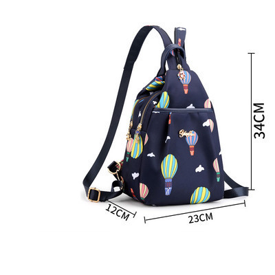 Sieviešu audekla mugursoma ar ziedu rakstu trīs krāsās