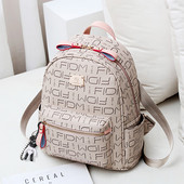 Sieviešu ikdienas mugursoma no eko ādas - ar priekšējo kabatu