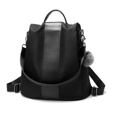 Sieviešu ādas mugursoma ar 3D elementu un garu rokturi