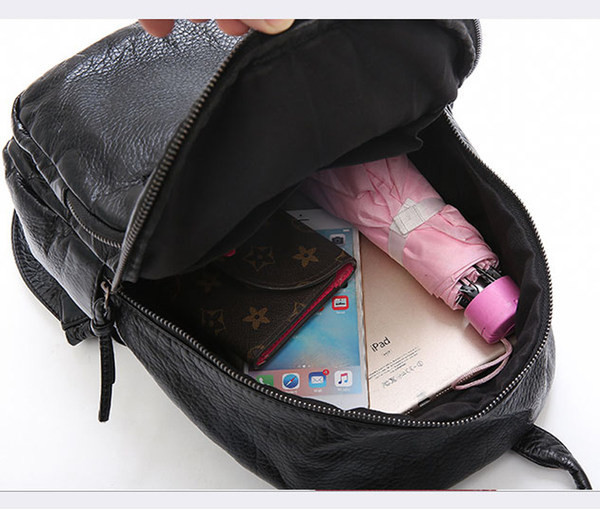 Sieviešu mākslīgās ādas mugursoma un priekškabata