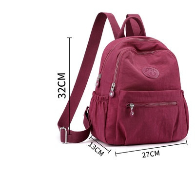 Stilīga sieviešu mugursoma ar rāvējslēdzēju un priekšējo kabatu vienkāršs modelis