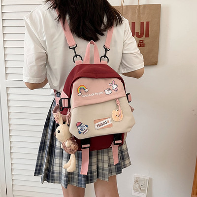 Unisex modeļa tekstila mugursoma ar platām lencēm