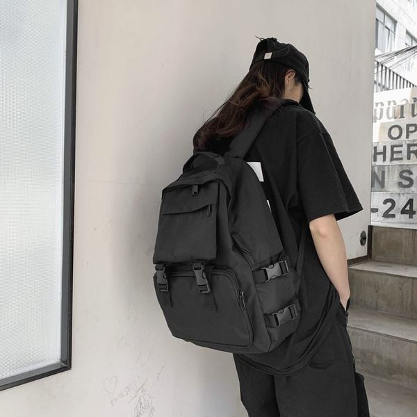 Sieviešu tekstila mugursoma melnā krāsā