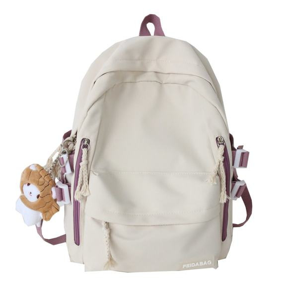 Sieviešu mugursoma ar aksesuāru un priekšējo kabatu