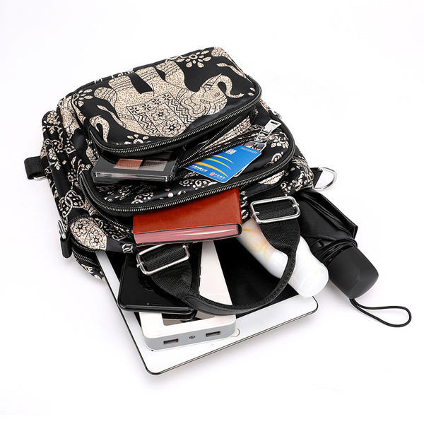 Ikdienas sieviešu mugursoma ar aplikāciju un kabatām