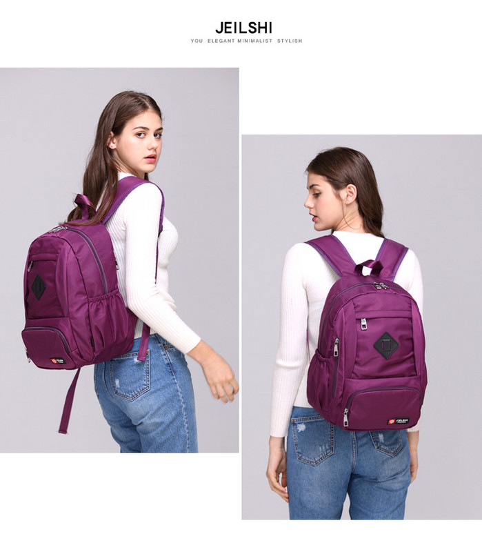 Audekla sieviešu mugursoma ar kabatām vairākās krāsās