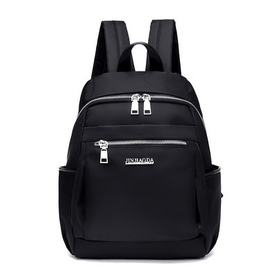 Sieviešu moderna mugursoma ar uzrakstu un rāvējslēdzēju