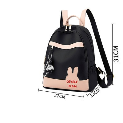 Sieviešu mugursomas vienkāršs modelis ar uzrakstu un rāvējslēdzēju