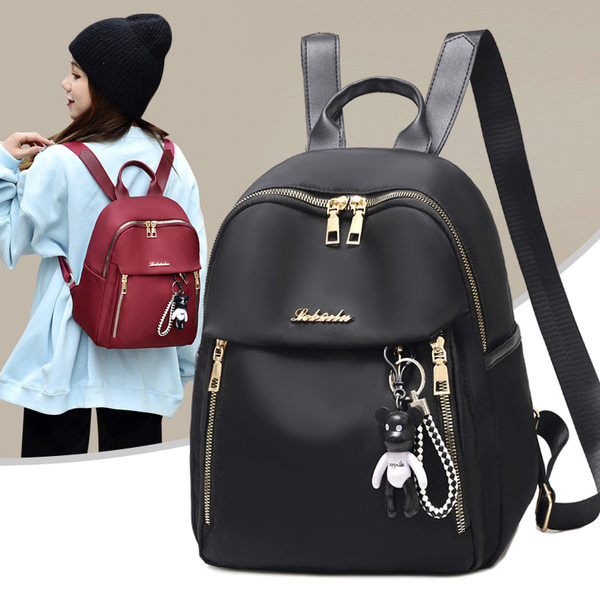 Rucsac elegant de damă, cu fermoare și inscripție