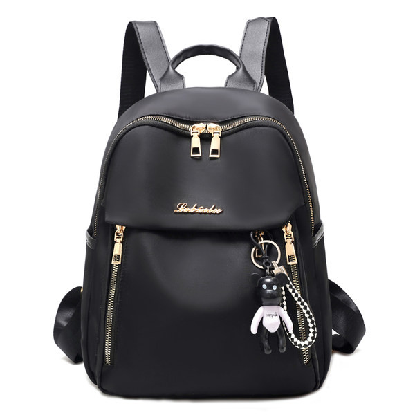 Rucsac elegant de damă, cu fermoare și inscripție