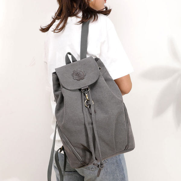 Jauna modeļa sieviešu audekla mugursoma ar metāla aizdari