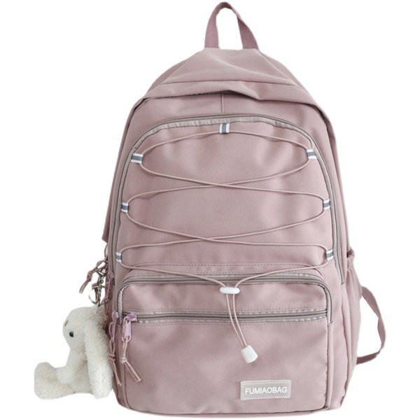 Sieviešu mugursoma ar šņorēm un priekšējo kabatu vairākās krāsās