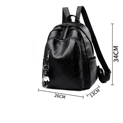 Sieviešu moderna eko-ādas mugursoma ar rāvējslēdzēju un kabatu divos izmēros