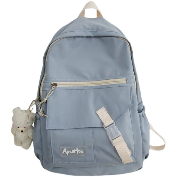 Sieviešu ikdienas mugursoma ar aksesuāru un priekšējo kabatu