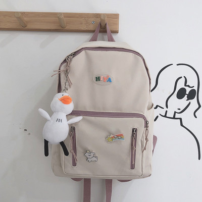 Rucsac de zi cu zi pentru femei cu buzunar frontal și accesoriu