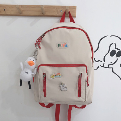 Rucsac de zi cu zi pentru femei cu buzunar frontal și accesoriu