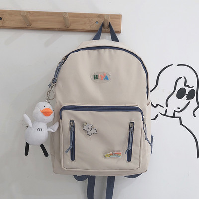 Rucsac de zi cu zi pentru femei cu buzunar frontal și accesoriu