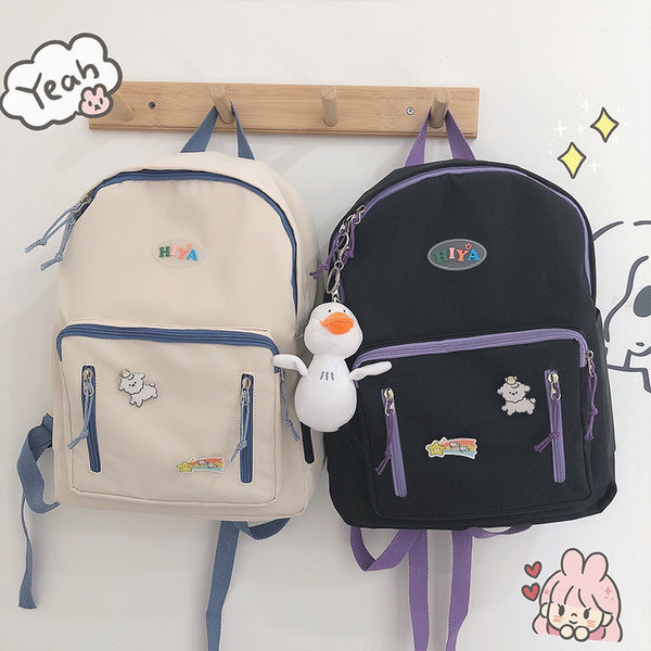 Rucsac de zi cu zi pentru femei cu buzunar frontal și accesoriu