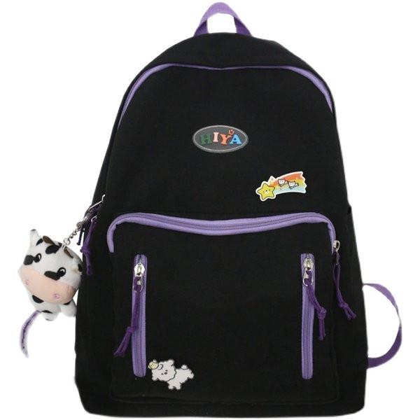 Rucsac de zi cu zi pentru femei cu buzunar frontal și accesoriu