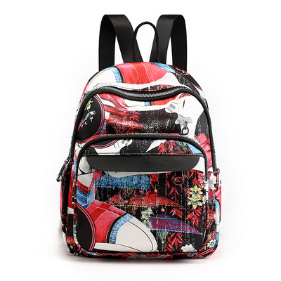 Jauna modeļa sieviešu mugursoma ar aplikāciju un plecu rokturiem