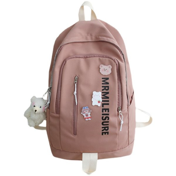 Sieviešu moderna mugursoma ar uzrakstu un rāvējslēdzēju vairākās krāsās