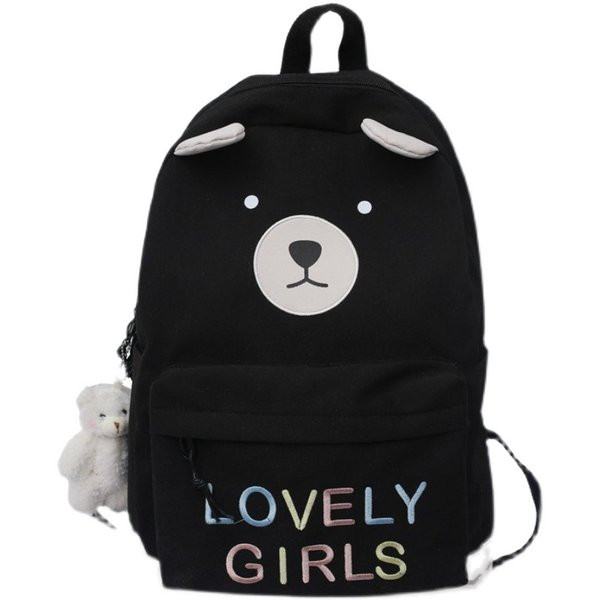 Sieviešu mugursoma ar krāsainu uzrakstu un aksesuāru