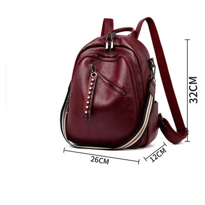 Ženska svakodnevna torba od eko kože sa patentnim zatvaračima i ušicama