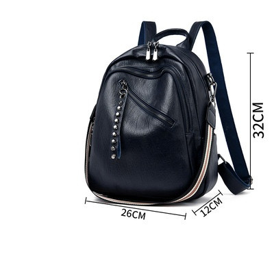 Ženska svakodnevna torba od eko kože sa patentnim zatvaračima i ušicama