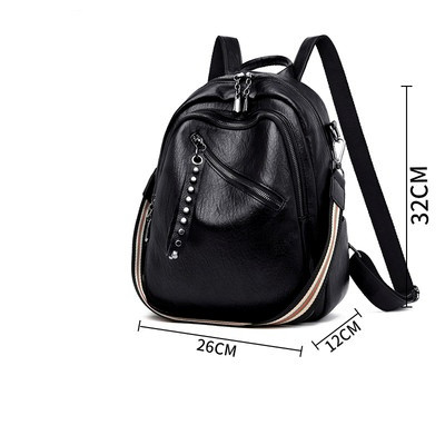 Ženska svakodnevna torba od eko kože sa patentnim zatvaračima i ušicama