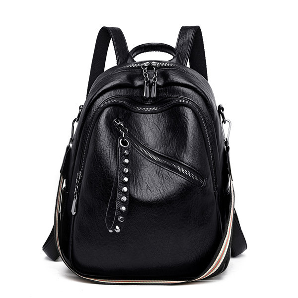 Ženska svakodnevna torba od eko kože sa patentnim zatvaračima i ušicama