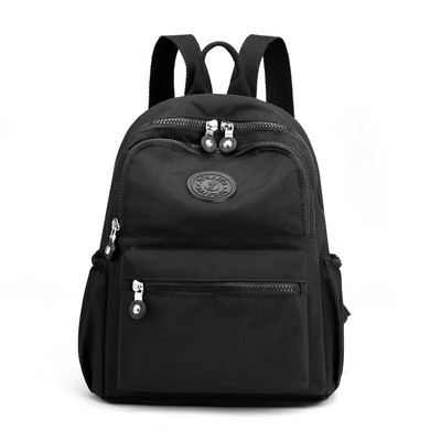 Sieviešu tekstila mugursoma ar emblēmu vairākās krāsās