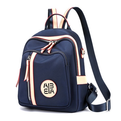 Rucsac de damă cu buzunar frontal și fermoar cu inscripție