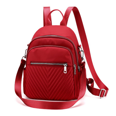 Sieviešu moderna mugursoma ar priekšējām kabatām un rāvējslēdzēju