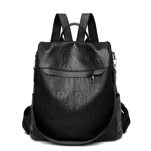 Rucsac de dama, model din piele ecologica pura cu buzunar frontal