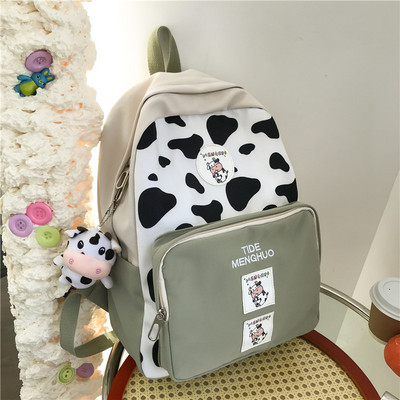 Sieviešu ikdienas mugursoma ar priekšējo kabatu un emblēmu