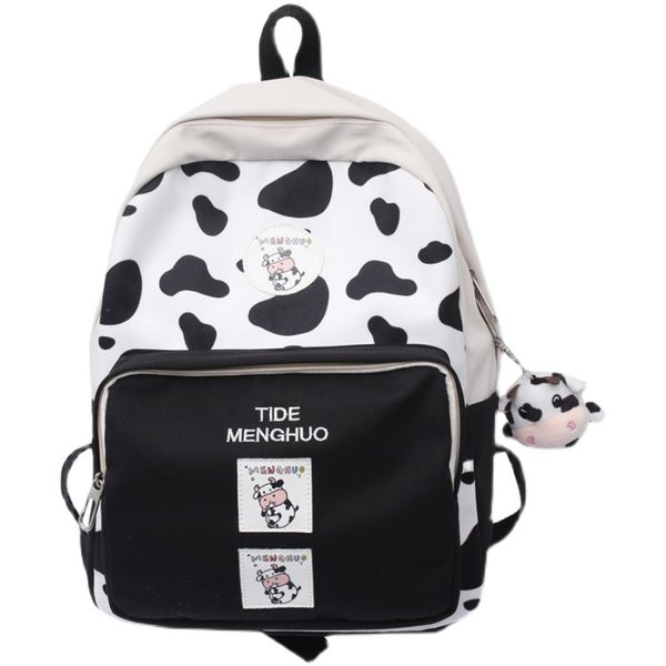 Sieviešu ikdienas mugursoma ar priekšējo kabatu un emblēmu