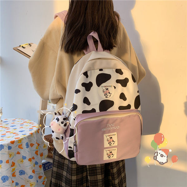 Sieviešu ikdienas mugursoma ar priekšējo kabatu un emblēmu