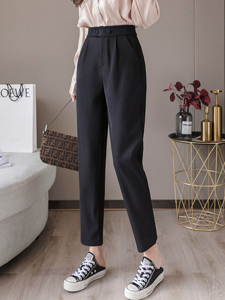 Jauns sieviešu bikšu modelis ar kabatām un augstu vidukli melnā krāsā