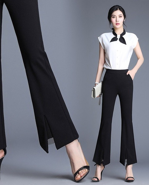 Pantaloni de dama model lat cu fanta