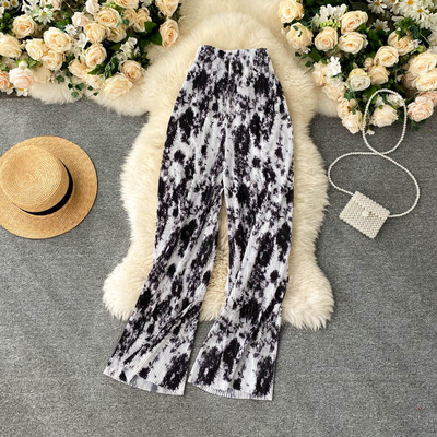 Ikdienas sieviešu kroku bikses ar augstu vidukli