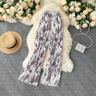 Ikdienas sieviešu kroku bikses ar augstu vidukli